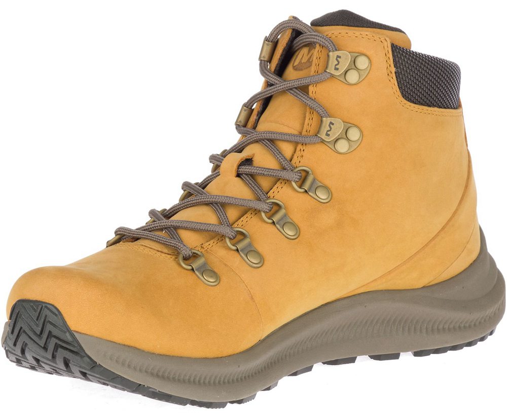 Kozaki Merrell Męskie Brązowe - Ontario Mid Waterproof - 802694-UTP